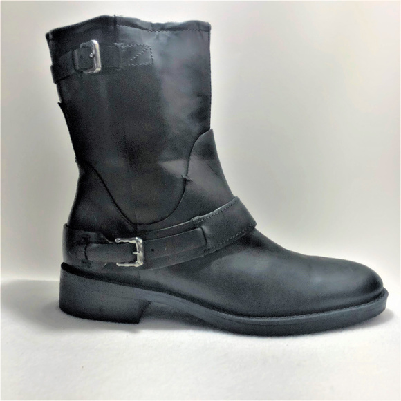 Enzo Angiolini Shoes - ENZO ENGIOLINI Motorcycle Boot Black Leather  9M